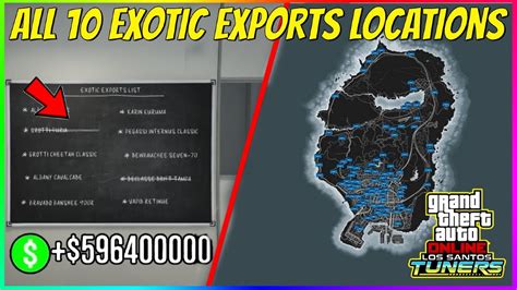 In general, it takes around 90 minutes collecting 10 vehicles for me. . Exotic exports list gta 5 locations map